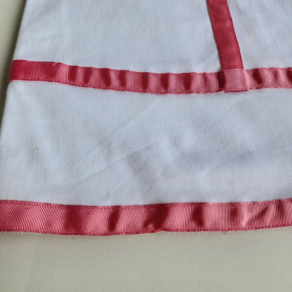 Heart Moon Star Womens Skirt A-Line Cotton White Pink Couture Side Zip Sz 8